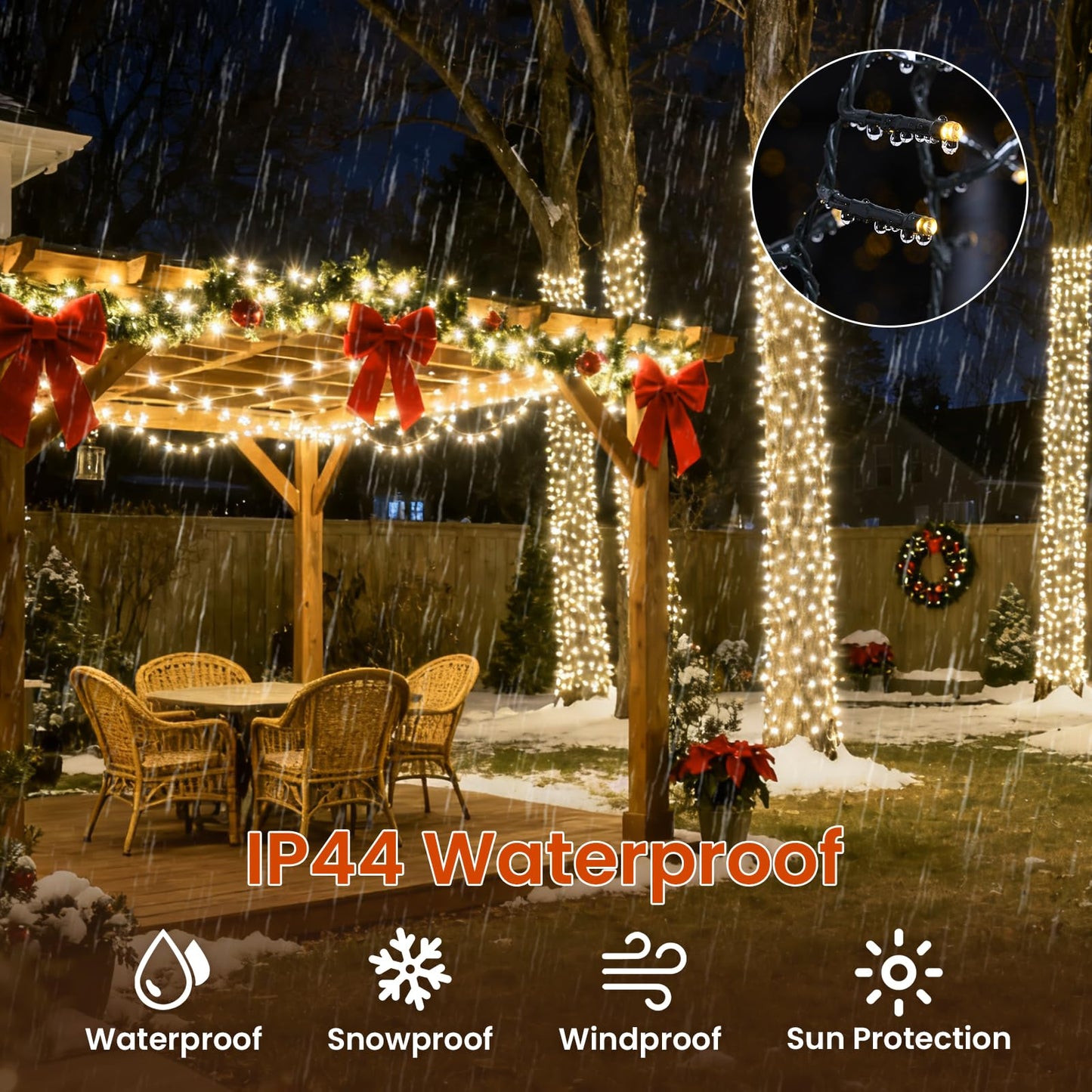 Cluster Lights Christmas 400 Led Fairy Lights Green Wire 49FT Twinkle Lights with Remote 8 Modes String Lights Timer Plug in Firecracker Fairy Lights for Outdoor Valentines Day Decorations,Warm White