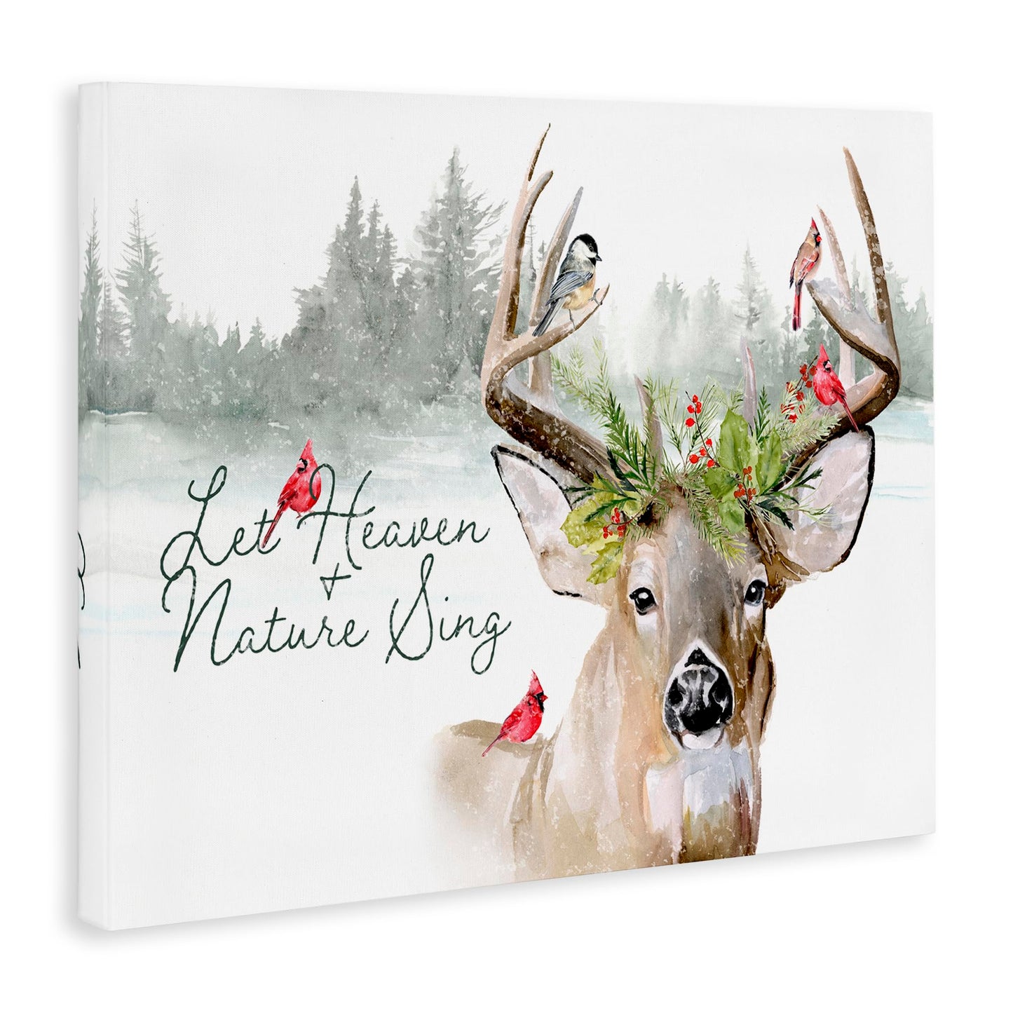 Stupell Industries Winter Reindeer Holiday, 16 x 20 Inch Canvas Wall Art
