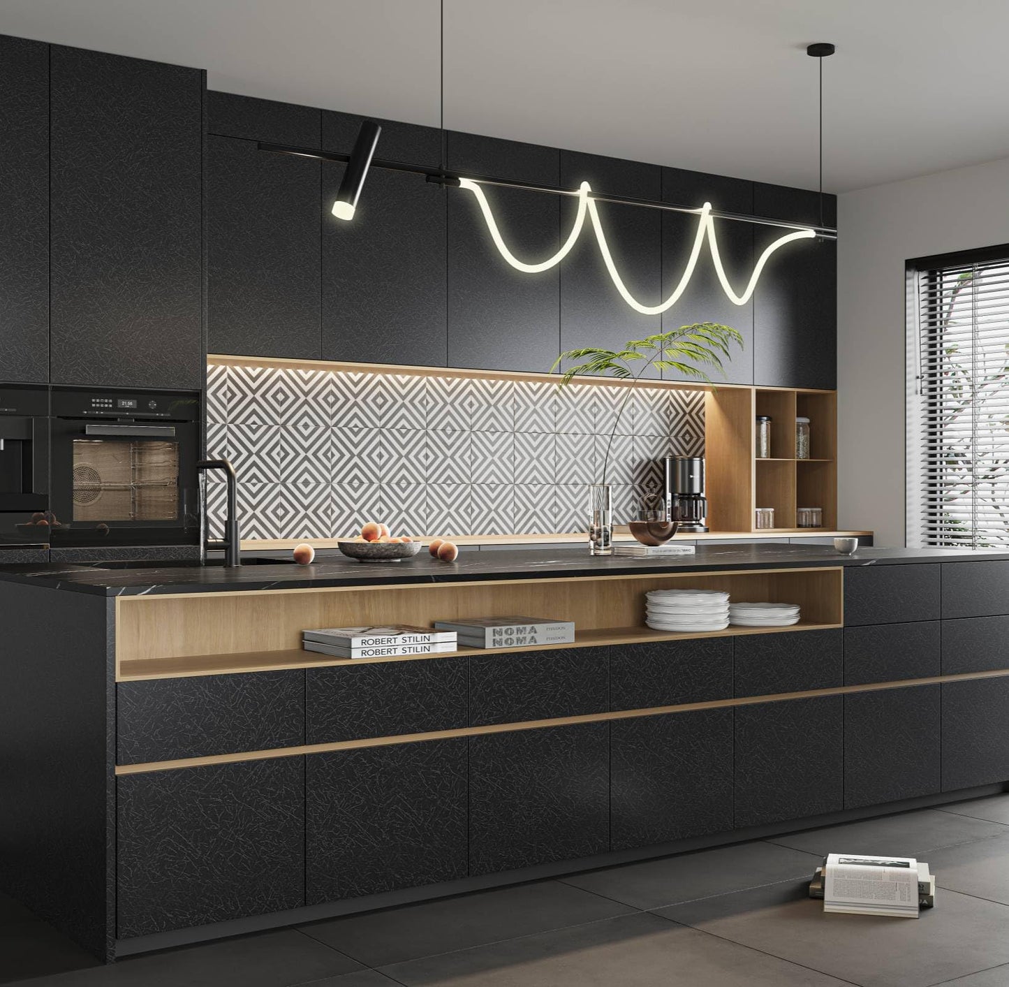 15.7" X 118" Black Silk Wallpaper Embossed Self Adhesive Peel and Stick Wallpaper Contact Paper Removable Waterproof Kitchen Vinyl Wrap Cabinet Furniture Textured Renter Friendly Wall Gift Paper