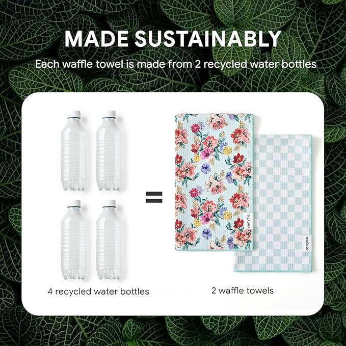 RECYCO Waffle Kitchen Towel Set of 2