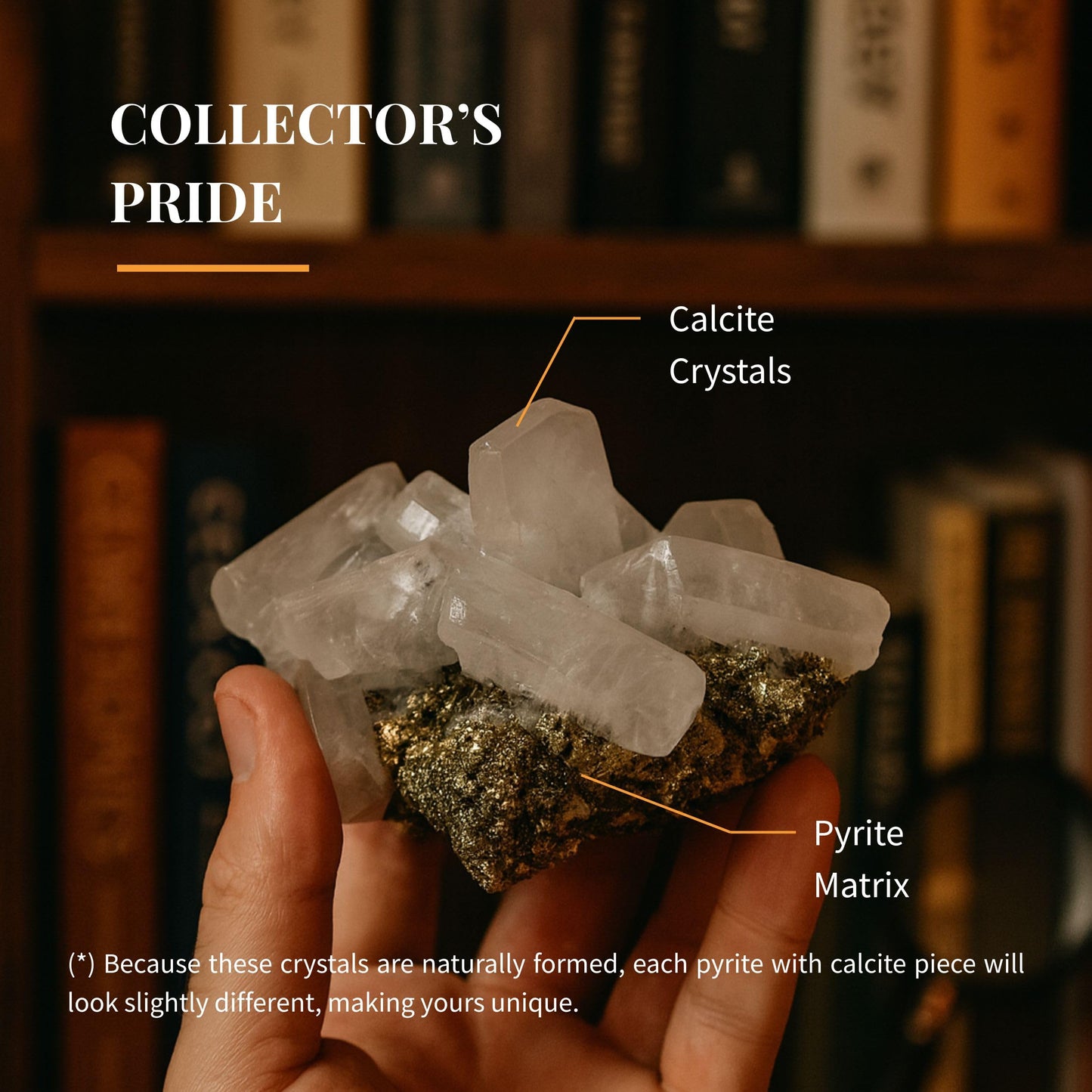 Unique Calcite Crystal from Peru - Rhombus-Hedral Crystals on Multimineral Matrix Pyrite Qyartz Galena, Sphalerite or Tetrahidrite | for Collection, Decoration or Gifting (10 to 11 Ounce)