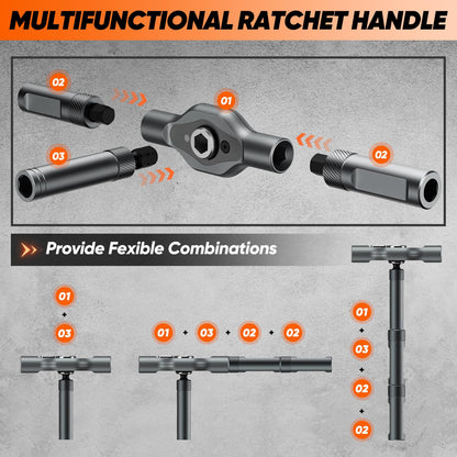 Saker 42 in 1 Magnetic Screwdriver Set, Multi Bit Free Combination Ratchet Screwdriver Set Portable Repair Tool Kit for Gifts, Furniture, Computer, Bicycle and DIY Grey