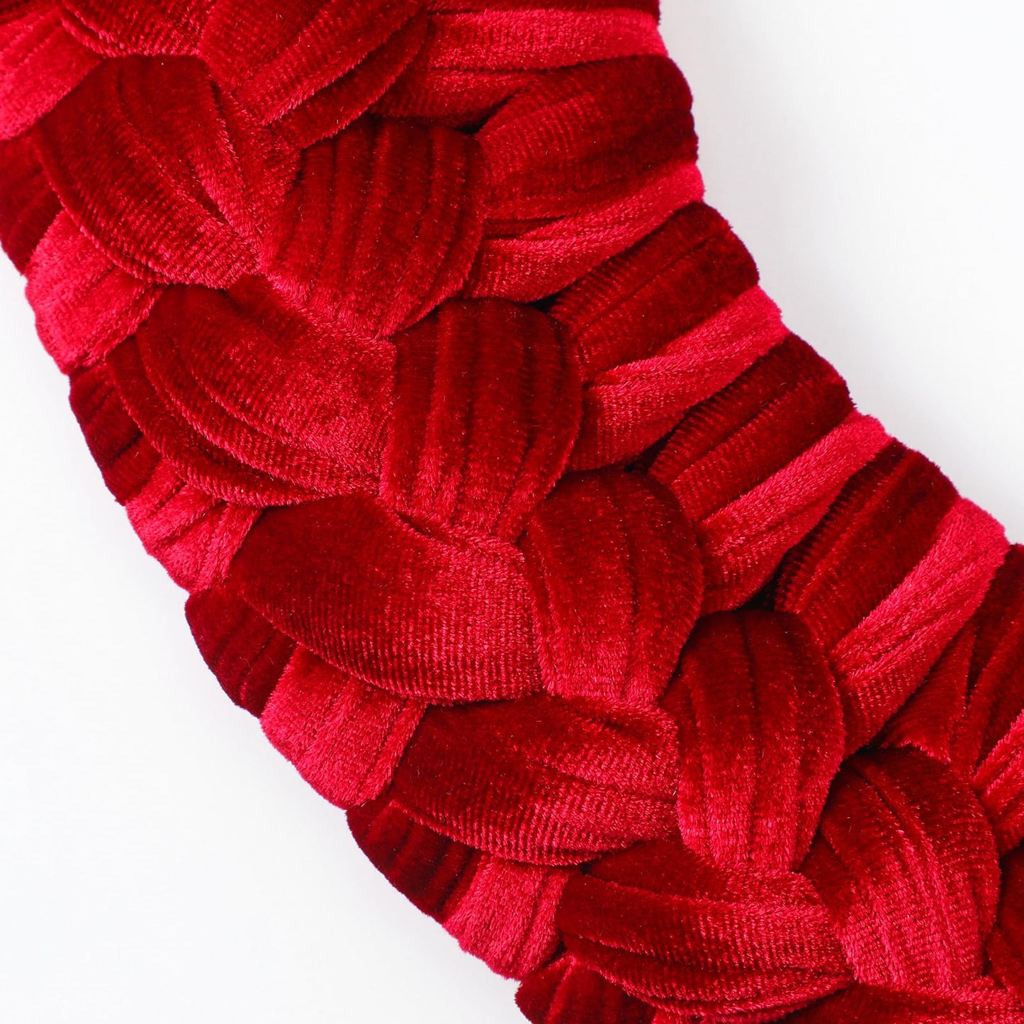 Barydat Christmas Velvet Wreath 14" Wreaths for Front Door Velvet Christmas Wreath Ornament with Bow for Party Table Fireplaces Porch Walls New Years Home Decor (Burgundy)
