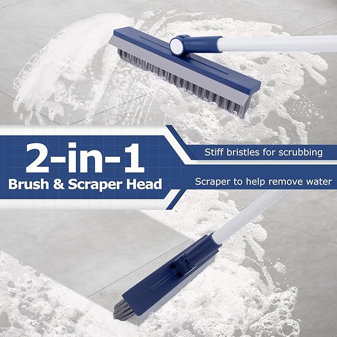 Grout Brush with Long Handle, Grout Cleaner Brush
