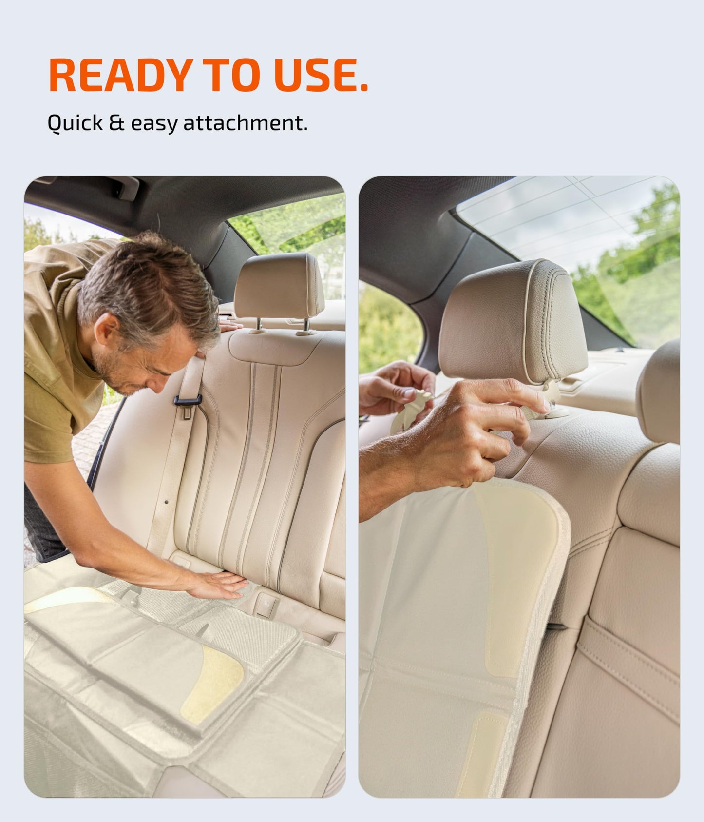 LIONSTRONG® Car Seat Protector for Child Seat [ISOFIX compatible]- Seat Cover for Infant Seat waterproof - Carseat Seat Protectors Baby - Car Seat Mat Dirt resistant - cream