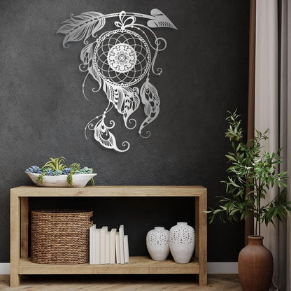 Metal Wall Art Dream Catcher Decor, Dream Catcher Wall Decor Large, Boho Wall Decor, Boho Dream Catcher, Dream Catcher Design, Metal Wall Decor, Interior Decor (White, 18.5"x22"/47x55cm)