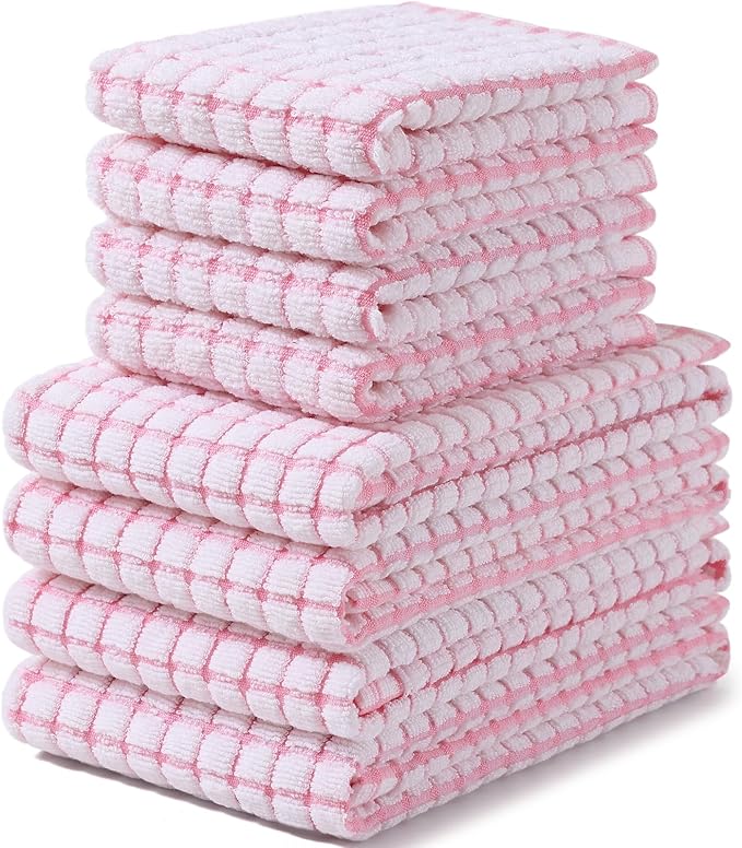 Homaxy Kitchen Towels and Dishcloths Set, 16 x 25 and 12 x 12 Inches, Super