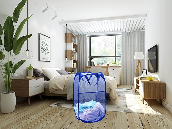 Mesh Laundry Hamper, Pop Up Laundry Basket, Collapsible Clothes Storage Bin