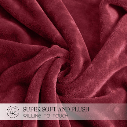 RYB HOME Red Fleece Blanket Soft Warm Cozy Luxury Plush Throws Fuzzy Flannel Blankets for Couch Bed Gift Ideals for Birthday Christmas, Red, W50 x L60 inch