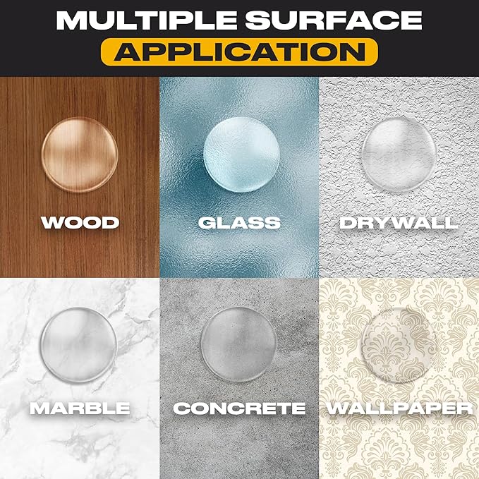 Clear Door Stoppers - Medium 2" (12 Pack) - Door Stoppers for Wall with Strong Back Adhesive - Quiet and Shock Absorbent Silicone Wall Protectors from Door Knobs - Protects Every Surface