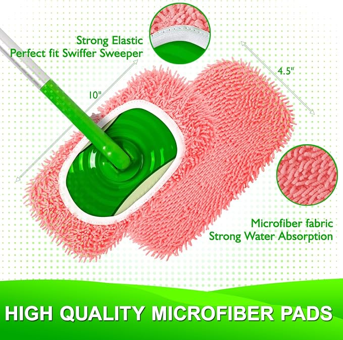 Reusable Microfiber Mop Pads Compatible