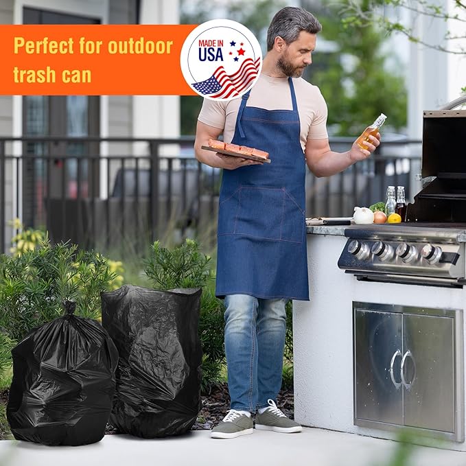 Delxo 30-33 Gallon Trash Bags, Durable Plastic Bolsas para basura, Perforated