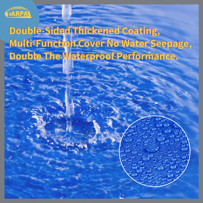 TARPAL 40x40 feet Blue tarp, 8mil Medium Duty tarps Waterproof, Tear Resistant with Metal Grommets, Suitable for Outdoor Tent Emergency rain Cover,Floor tarp,and Other uses.