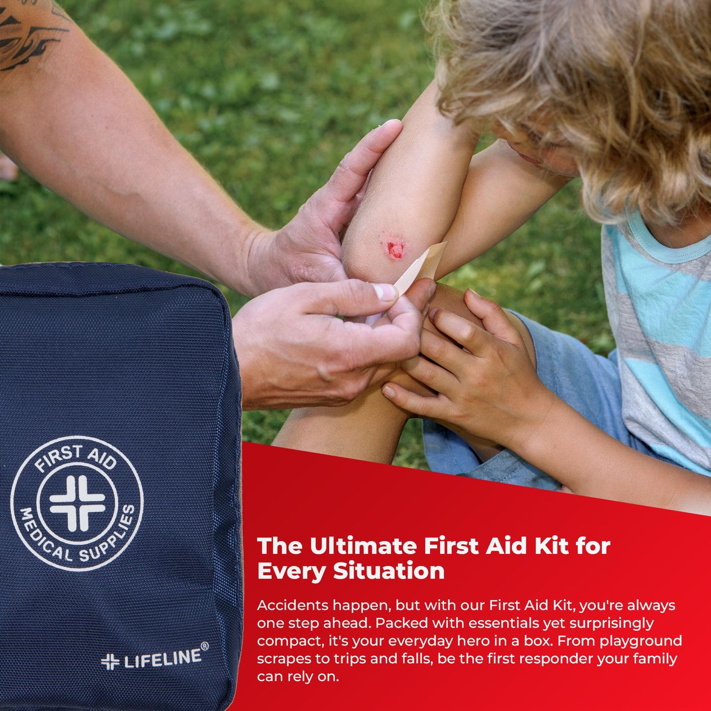 First My Family All-in-One, 72 Hour Bug Out, Emergency Backpack with Survival Gear and First-Aid Supplies.