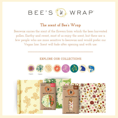 Bee's Wrap Beeswax Wraps for Food - Honeycomb Bread Wrap - Made in USA Reusable Bread Storage Bags - Organic & Eco-Friendly Alternative to Aluminum Foil, Sourdough Bags & Plastic Wrap
