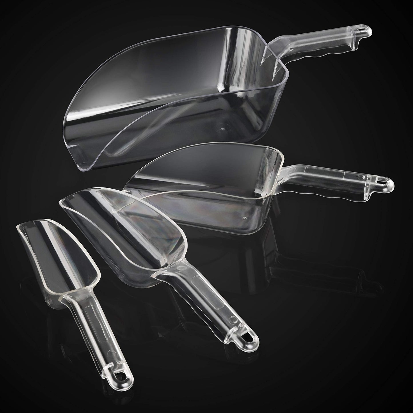 New Star Foodservice Commercial Grade Polycarbonate Plastic Utility Ice Scoop, Clear, 12 oz