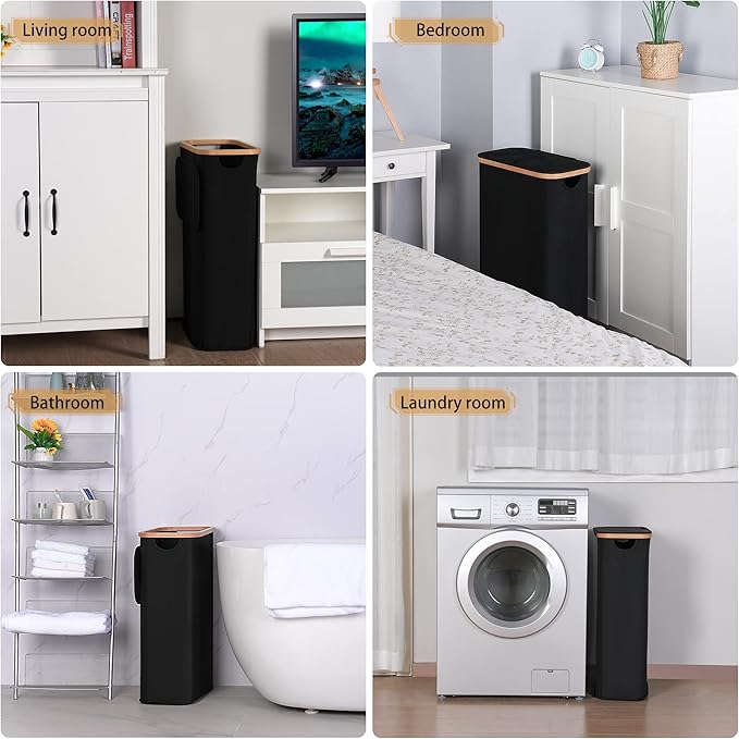 60L Slim Laundry Hamper, Narrow Laundry Basket