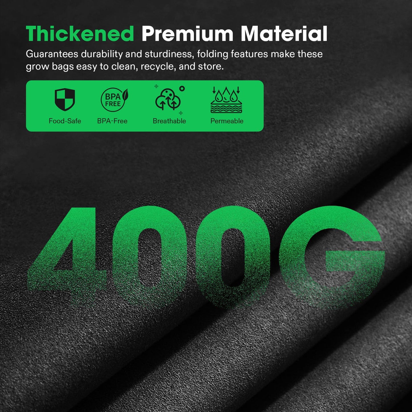 VIVOSUN 8-Grid 55 Gallon Plant Grow Bags, Large Fabric Raised Garden Bed with 400G Thickened Breathable Fabric, Reinforced Handles & 10 Pcs Plant Labels for Flowers, Vegetables, Fruits