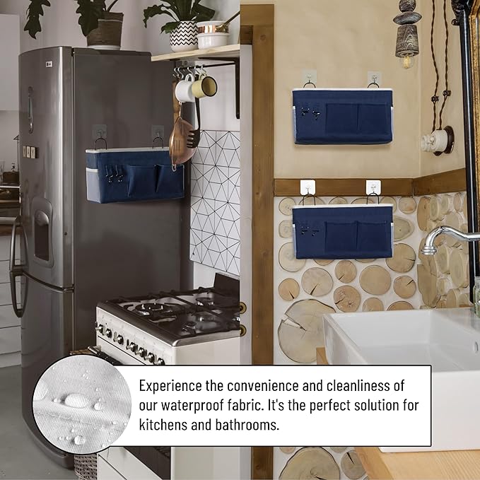 2pcs Large Wall Hanging Storage Bag, Door Closet Linen Fabric Pockets Organizer
