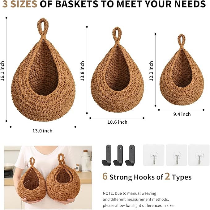 Boho Wall Hanging Fruit Baskets