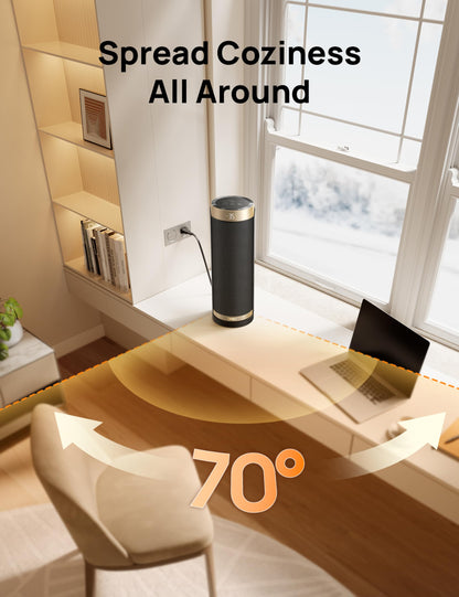Dreo 16 Inch Electric Heater for Home, 34dB Silent Ceramic Heater, 70° Oscillation Space Heaters Energy Efficient, 3-Mode 3-Speed, Overheating & Tip-Over Protection, 12H Timer, Solaris Slim H3
