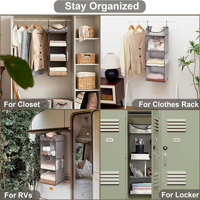 StorageWorks Hanging Closet Organizer, 3-Shelf Shelves