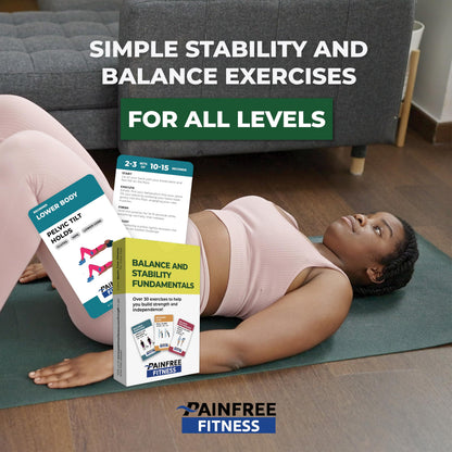 30 Exercise Cards Balance & Stability 3X5'' - Training Exercise Deck of Cards for Women & Men - Beginner to Intermediate - QR Video Guides & Inclusive Artwork - Tear-Resistant