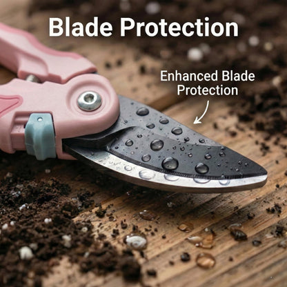 NEXON Garden Pruning Shears 2 Pack, 8" Bypass Hand Pruner & 6.25" Precision Garden Scissors, Professional Garden Clippers for Plants and Flowers Pink