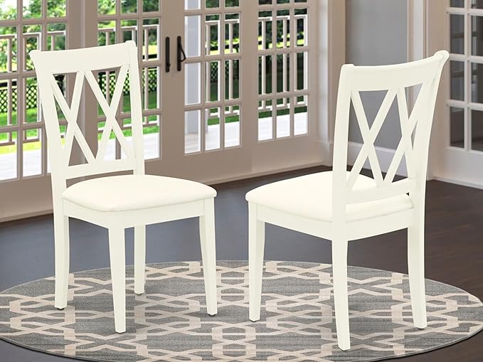 East West Furniture CLC-LWH-C Clarksville Kitchen Dining Chairs