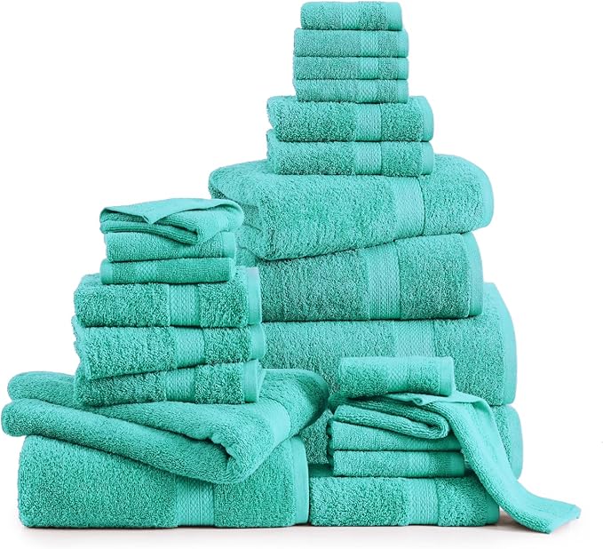 LANE LINEN 24 PCs 100% Cotton Bath Towels Set