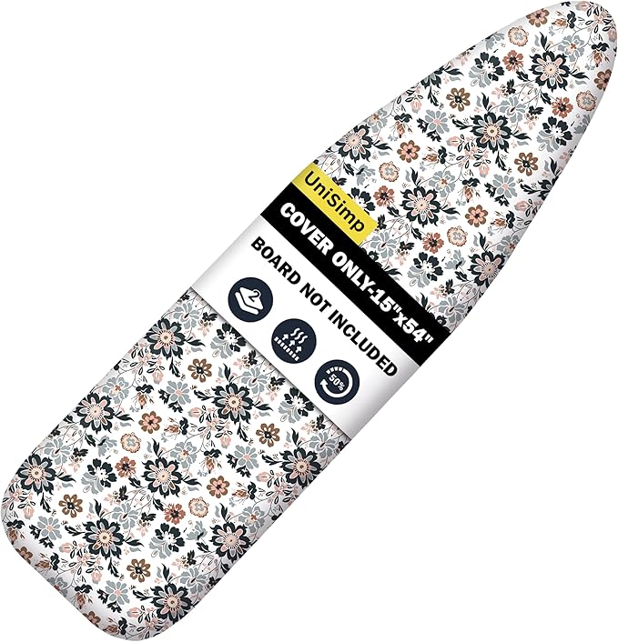 Ironing Board Cover and Pad 15"x54" Extra Thick Natural Cotton, Scorch and