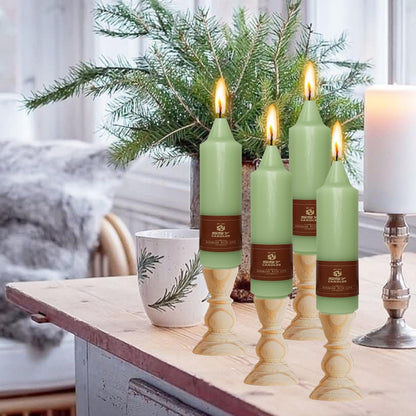 5 in Unscented Taper Candles Light Green Candles 4 PCS Smokeless Small Candlesticks for Dinner Household Wedding Party Home Décor