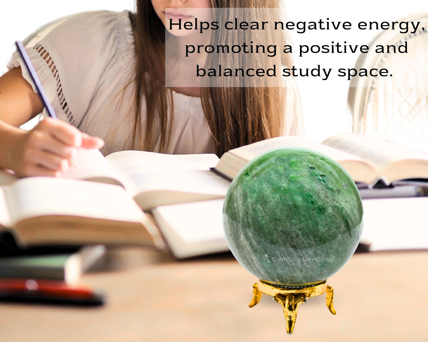 Amazing Gemstone Green Aventurine Crystal Ball with Stand - 2.5 Inches Large Crystal Sphere Meditation Balls for Witchcraft and Decorative Balls