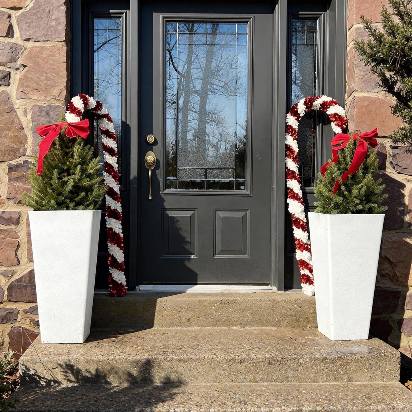 Autodaya 28" Tall Planters for Outdoor Plants, Extra-Large White Flower Pots for Blaconl, Porch, Living Room Corner, Garden, Patio, Deck Decor