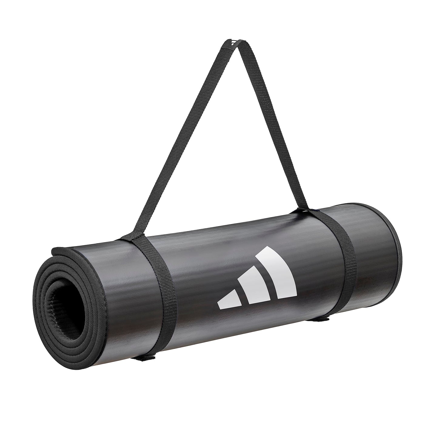 adidas 10mm Extra Thick Training Mat with Carrying Strap and Non-Slip Textured Base - Cushioned Workout Mat for Home Gym, Floor Workouts, and Intense Exercises - Portable and Durable