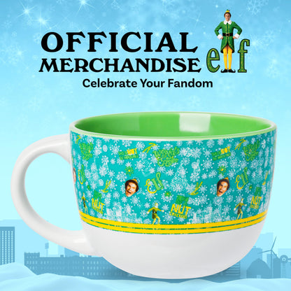 Silver Buffalo Elf Buddy Iconic Quotes Christmas Ceramic Soup Mug, 24 Ounces
