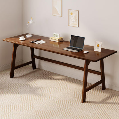 IOTXY Solid Wood Writing Table - 72" W x 24" D Minimalist Long Computer Desk for Home Office, Work, Study, Creativity, and PC Workstation, Walnut