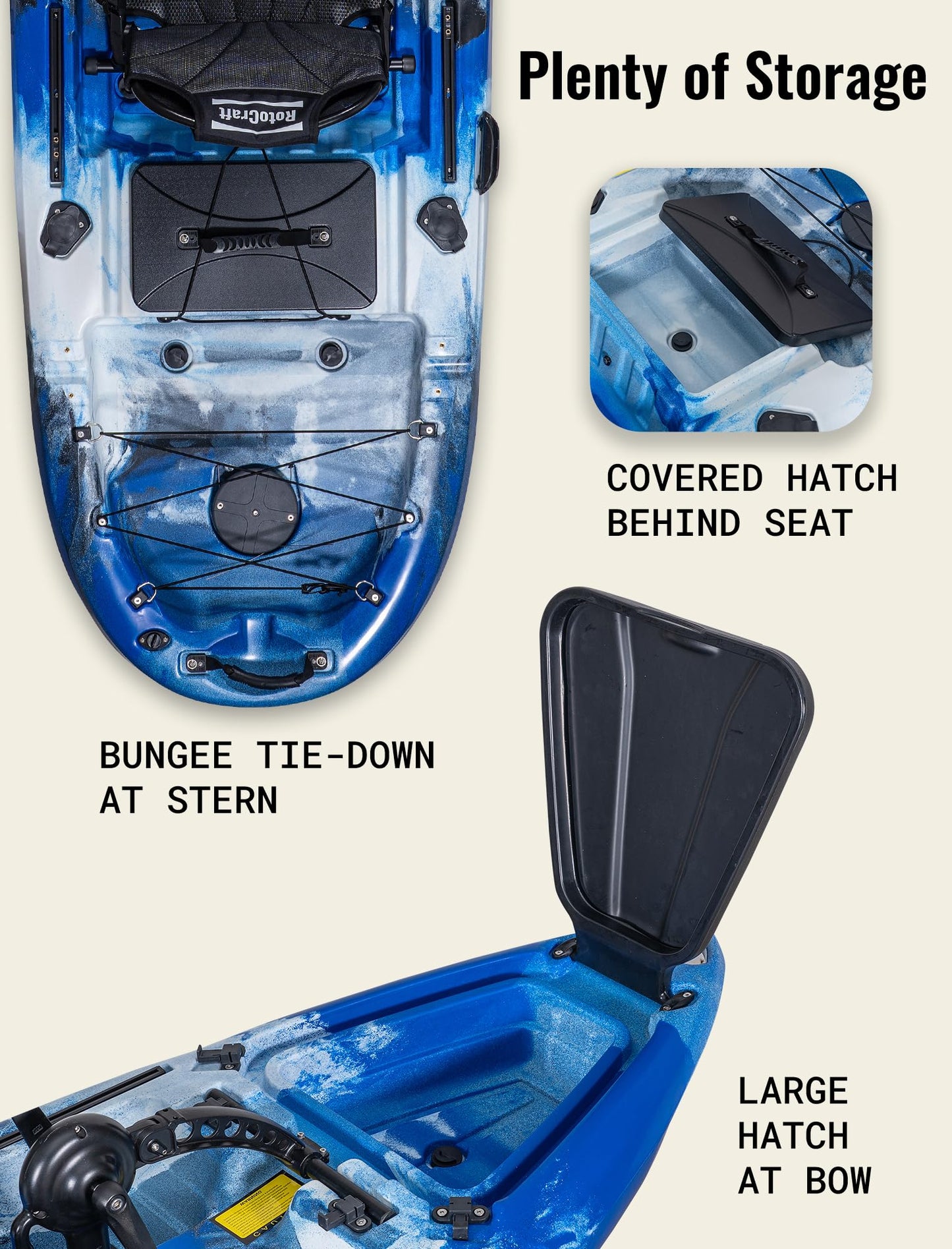 RC 10' Single Pedal Kayak - Propeller Drive (Blue Camo)