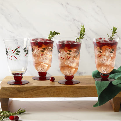 Pfaltzgraff Winterberry Set of 4 Water Goblets, 14 Ounce