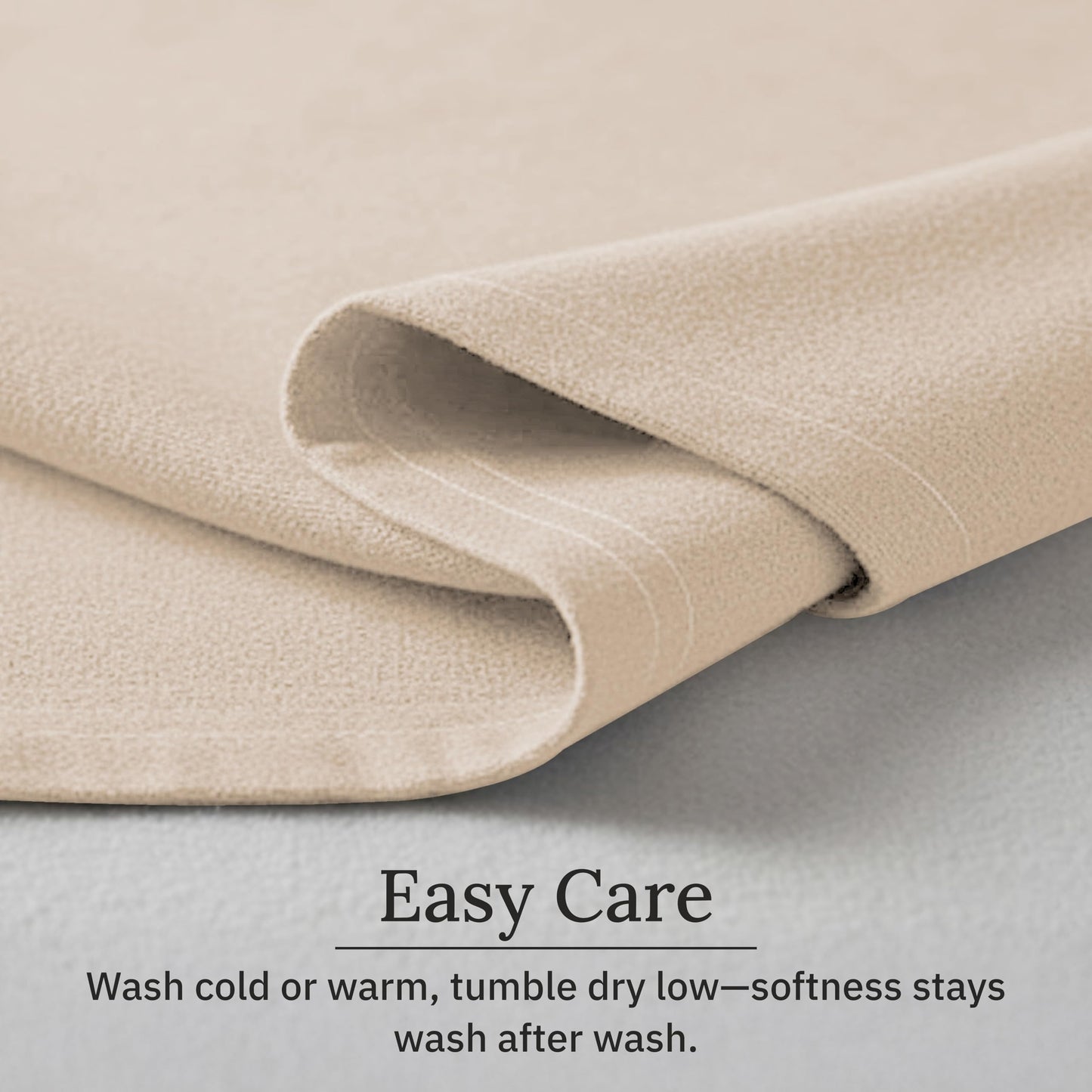 California Design Den Flannel King Bed Sheets Set - Made in Portugal 100% Cotton, Thick, Velvet Soft 4-Piece Flannel Sheets King Size Set, Triple-Brushed with Extra Deep Pockets - Beige Bliss