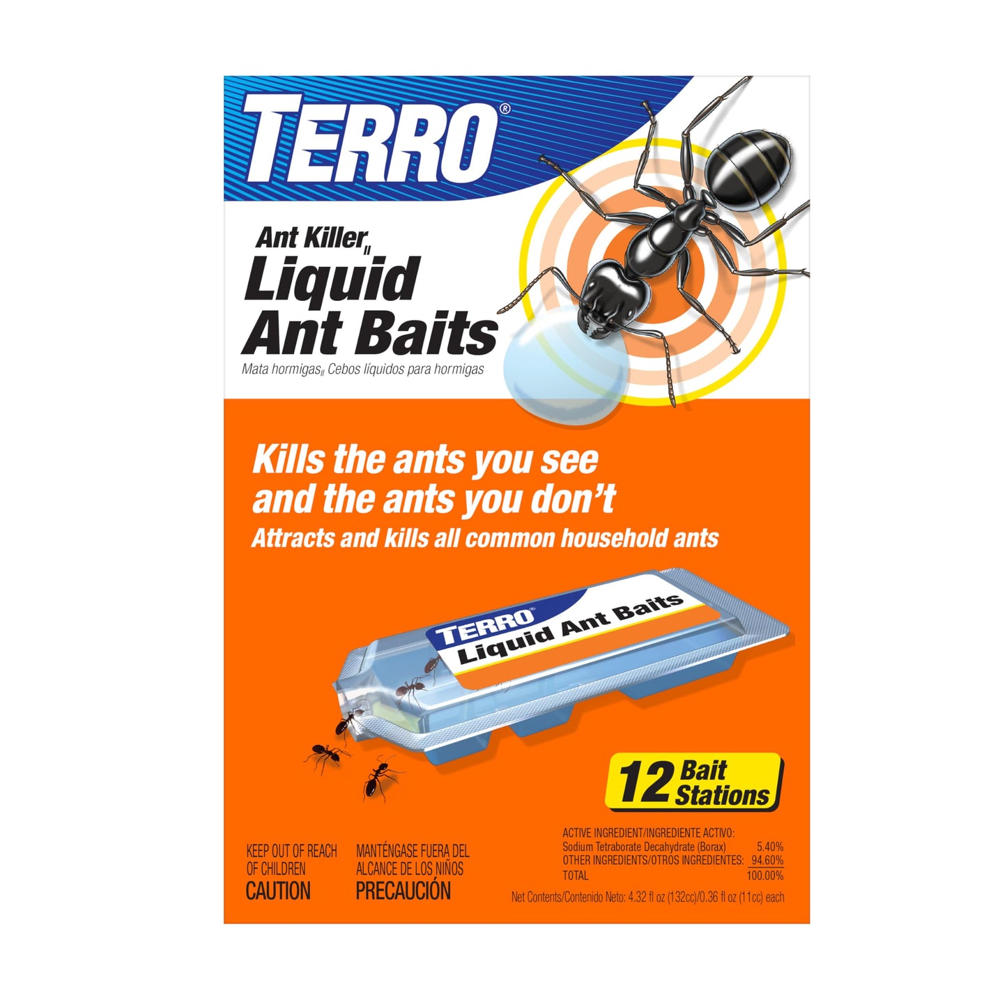 TERRO Ant Killer Bait Stations T300B - Liquid Bait to Eliminate Ants - 12 Count Stations for Effective Indoor Ant Control