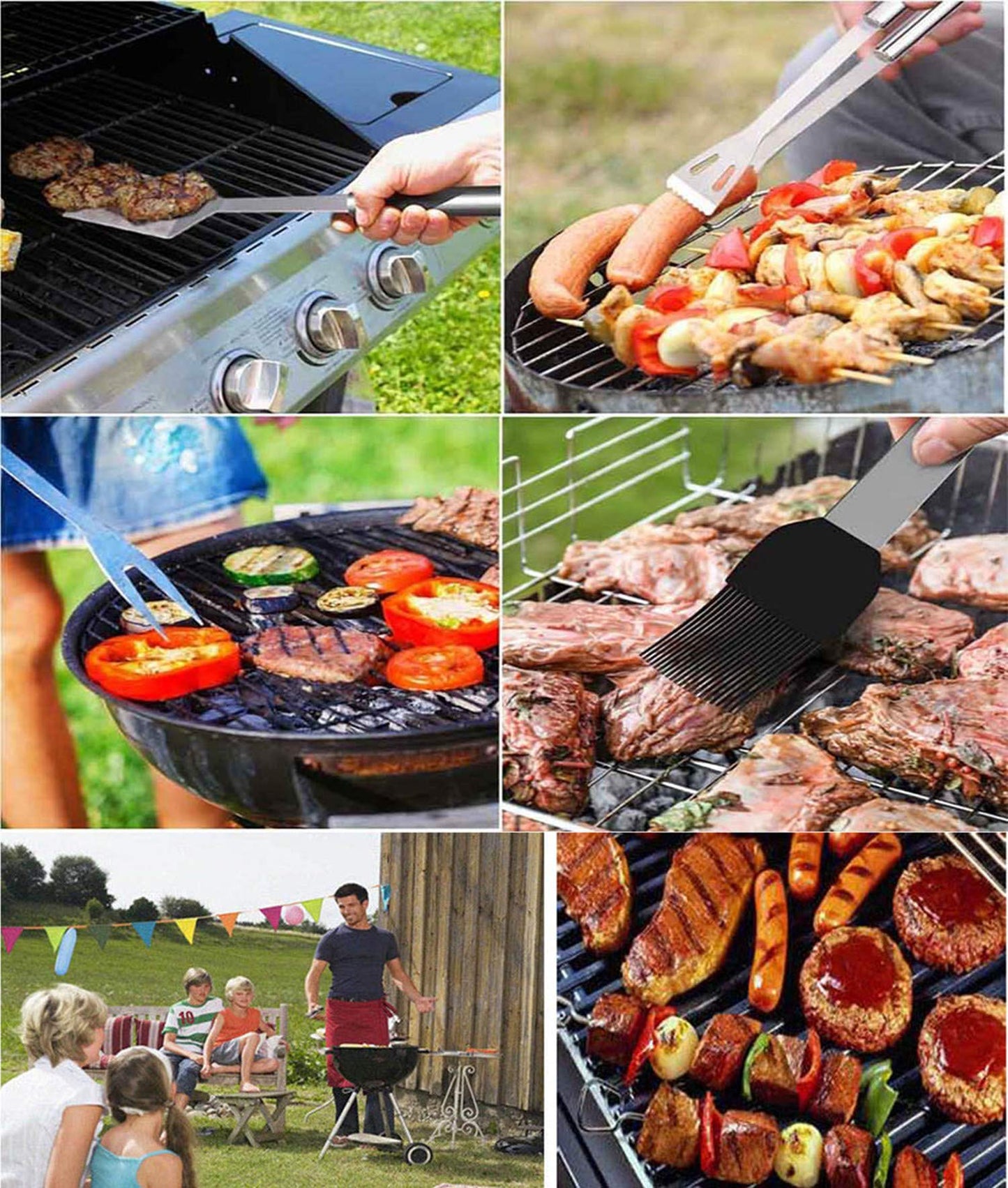 Emwel BBQ Grill Tools Set, 9 Pieces Stainless Steel BBQ Tool Sets +1 Barbecue Gloves, Outdoor Barbecue Grilling Utensil with Storage Case