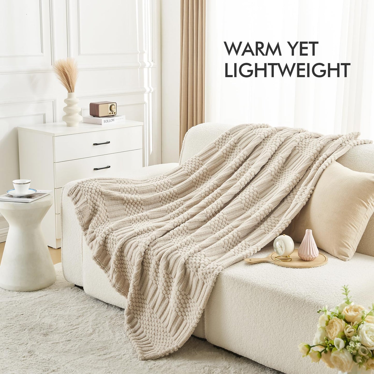 lifein Throw Blanket for Couch - Soft Boho Spring Throw Blanket, Fluffy Fleece Cozy Blankets for Women, Cute Fuzzy Small Blankets&Throws for Bed,Sofa,Chair,Gift,Home Decor
