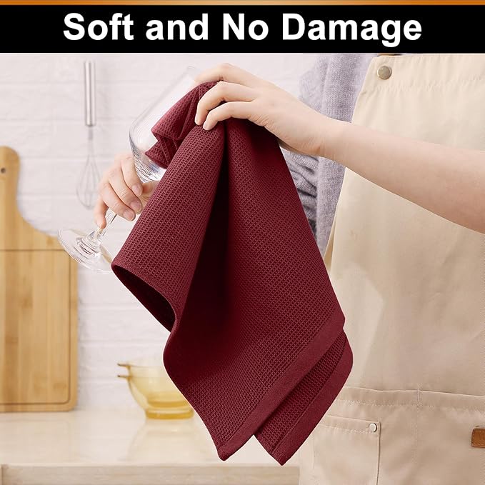 Homaxy 100% Cotton Waffle Weave Kitchen Towels