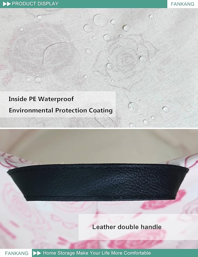 FANKANG Storage Basket, Nursery Hamper Canvas Laundry Basket Foldable