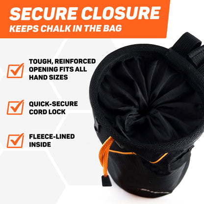 Chalk Bag for Rock Climbing - Rock Climbing Gifts Gear Accessories - Weight Lifting, Gym, Bouldering, Disc Golf, Wall, Rock Climbing Chalk Bag