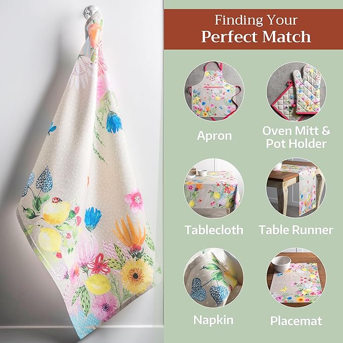 Maison d' Hermine Kitchen Towels Set of 3 100% Cotton 27.50" x 20" Reusable