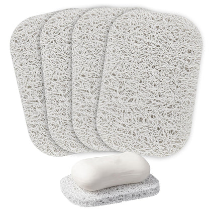 4PCS White Soap Holder PadBPA-Free Savers Pads for Soap Dish,Easy to Clean Soap Lifting Pads Suitable for Shower Kitchen Bathroom Bathroom Travel Hotel Cleaning Products