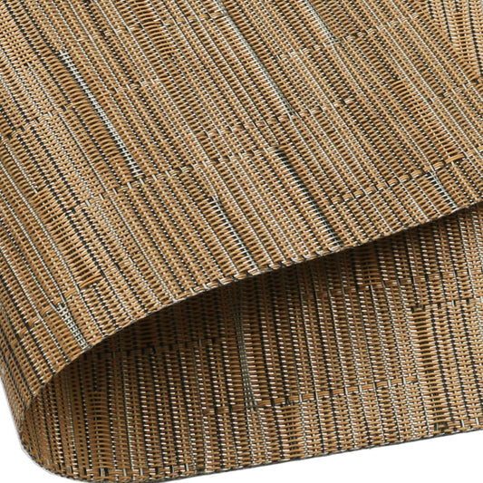 SHACOS Round Table Placemats Set of 4 Wedge Shape Woven Vinyl Place Mats Heat Resistant Wipe Clean Round Table Mats Home Table Decor (4, Tan)