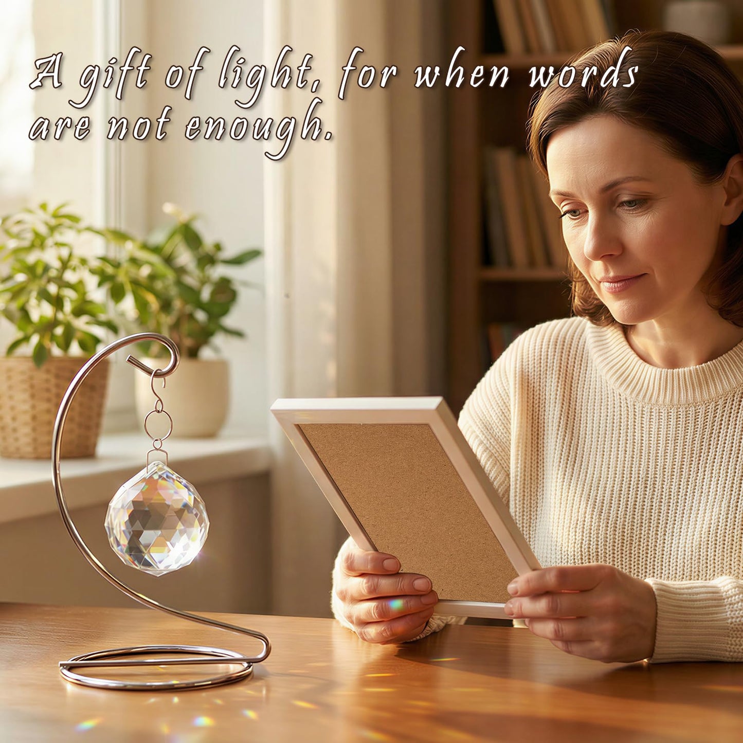 Sympathy Gifts for Loss of Loved One,Tabletop Hanging Crystal Suncatcher